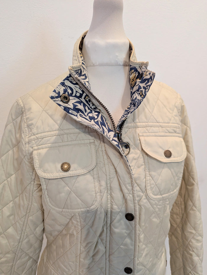 Barbour  Pearl Manderston cream quilted jacket 10
