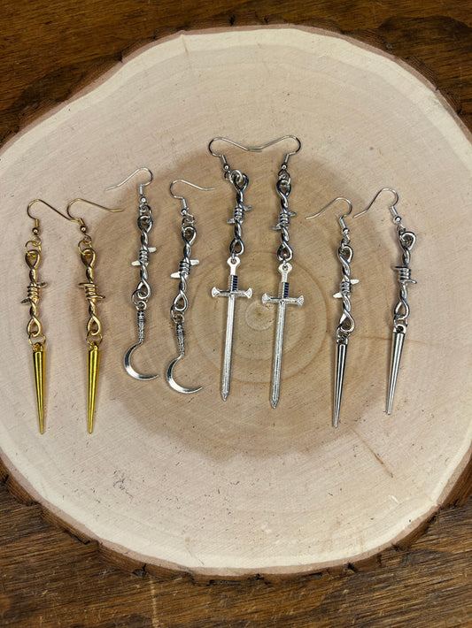 Barbwire Dangle Earrings Look More Styles