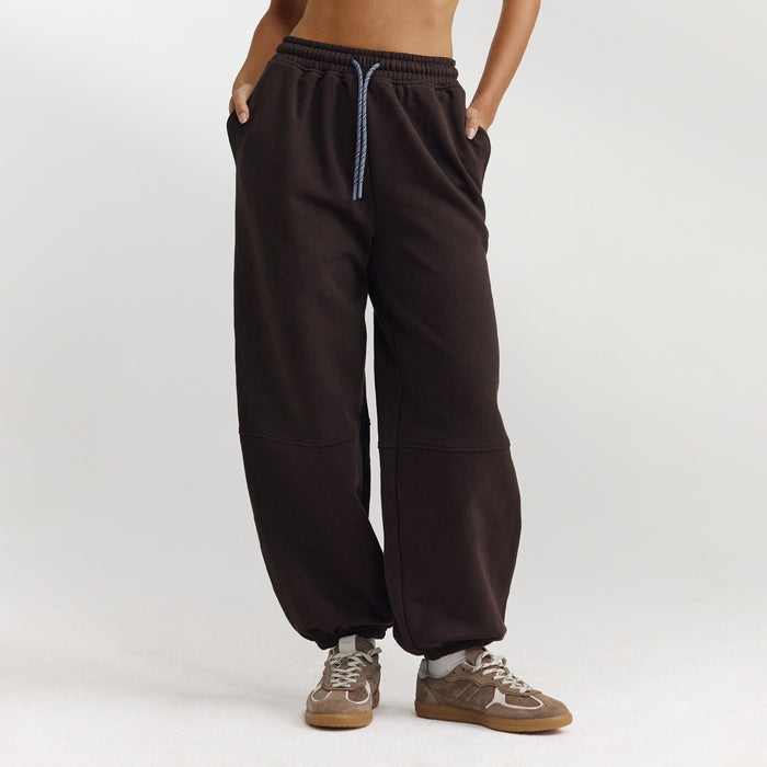 Barrel Leg Joggers - Dark Chocolate