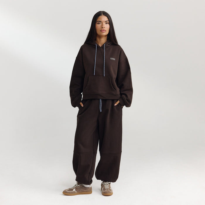 Barrel Leg Joggers - Dark Chocolate