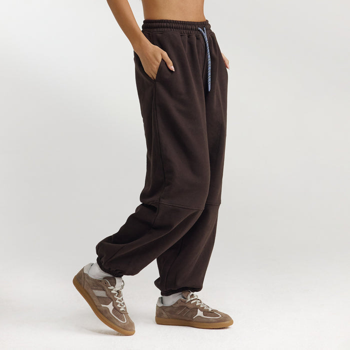 Barrel Leg Joggers - Dark Chocolate