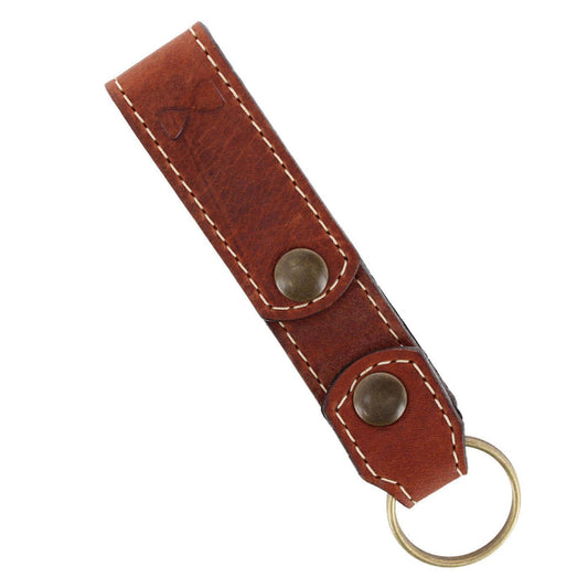Battuta Removable Snap Vintage Bison Leather Keyring