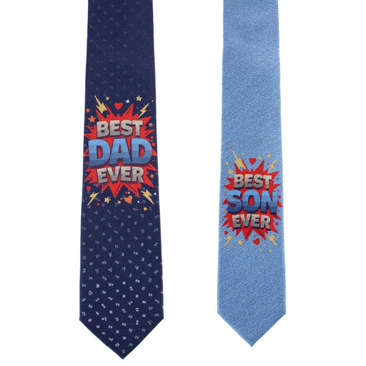 Best Duo Ever Daddy & Me Novelty Silk Neckties