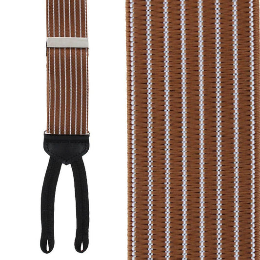 Big and Tall Voltaire Chalk Stripe Elastic Formal End Braces
