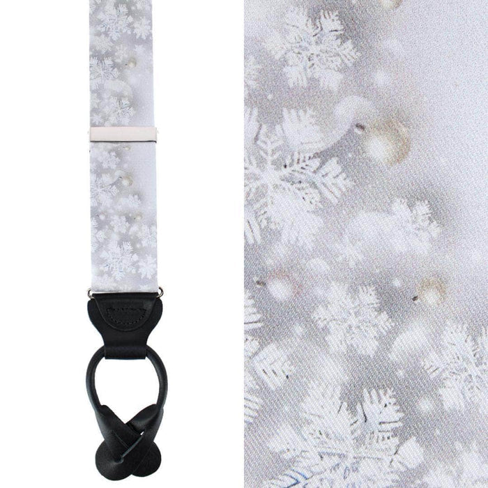 Big & Tall Jack's Frosty Winter Wonderland Silk Button End Braces