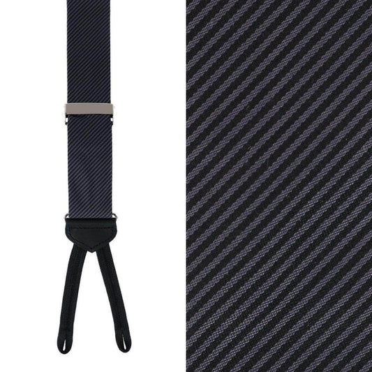 Big & Tall Leyton Diagonal Lined Tone on Tone Silk Formal Braces