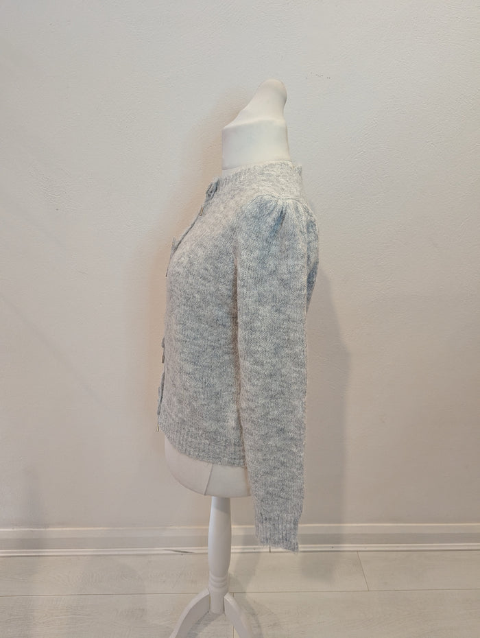 Bisou's Project Grey Diamante Bow Cardigan S/M