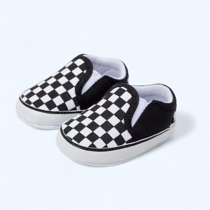 Black Checkered Baby Casual soft bottom shoes image 0