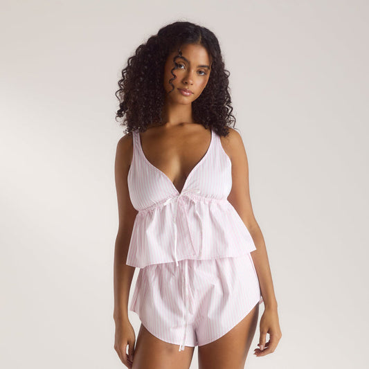 Bloom & Stripe Cami Pyjama Top - Pink