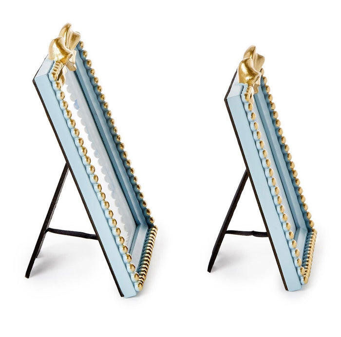 Blue Bow Beaded Photo Frame