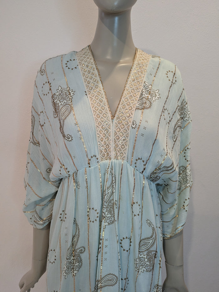 Blue & Gold Sun Dress One Size