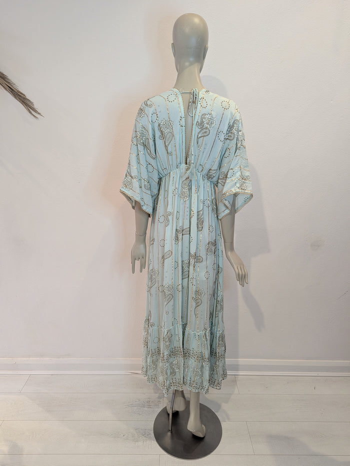 Blue & Gold Sun Dress One Size