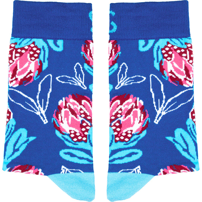 Blue Protea Bamboo Socks