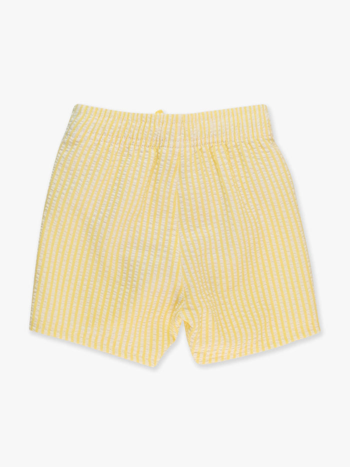 Boys Banana Seersucker Swim Trunks