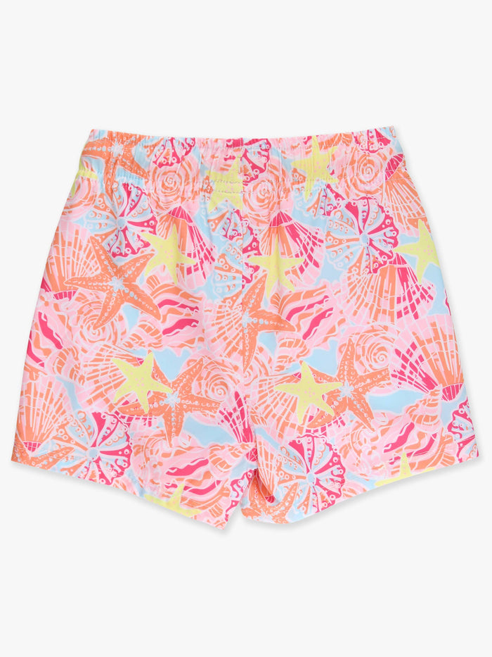 Boys Sunset Seashells Performance Hybrid Swim Trunks