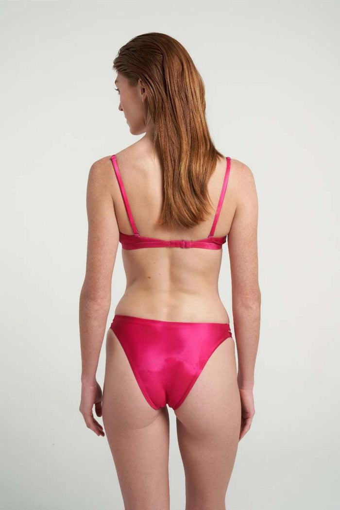 Bralet Bikini with top Split bottom Set in Magenta