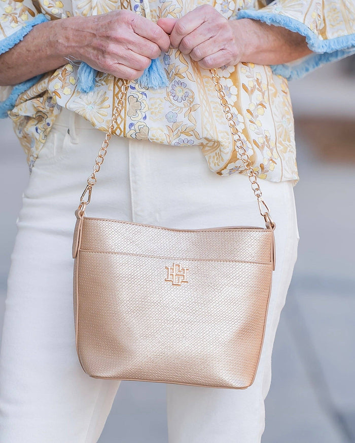 Brielle Bucket Bag - Woven Gold