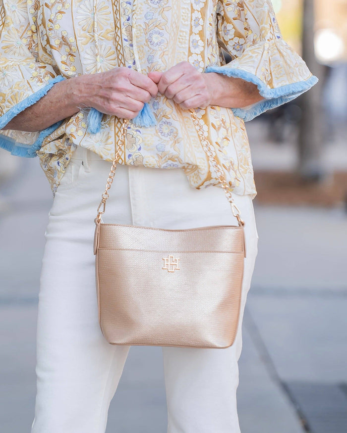 Brielle Bucket Bag - Woven Gold