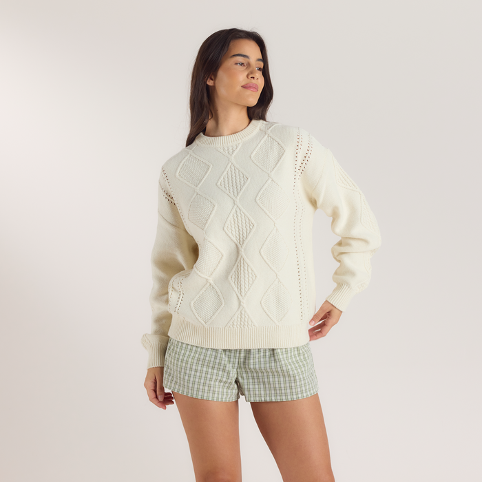 Cable-Knit Jumper - Cream