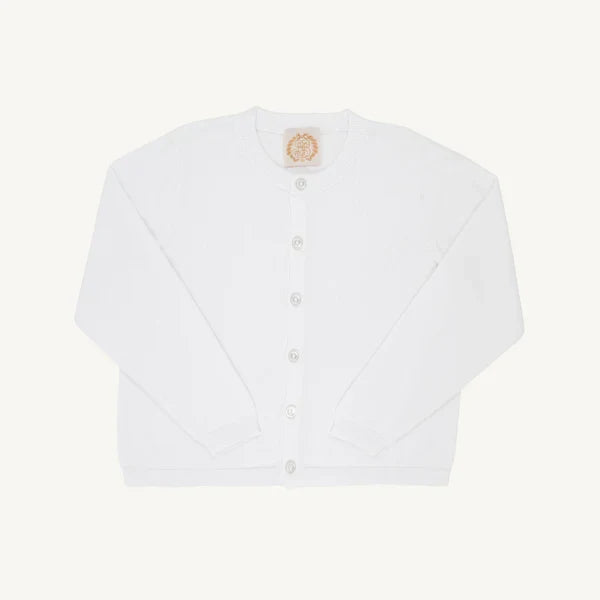 Cambridge Cardigan - Pearlized Buttons - Worth Ave White