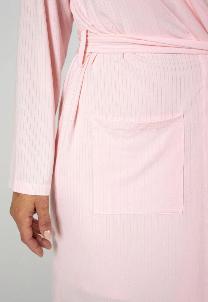 Aspen Dream Cannes Pinstripe Robe in Pink Dogwood