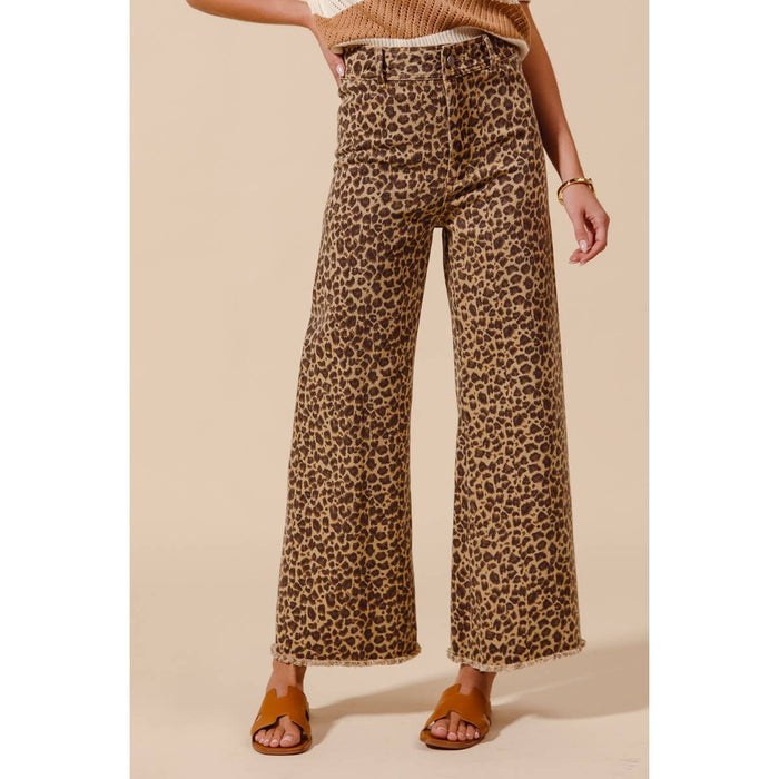 Can’t Be Tamed Mid Rise Leopard Denim Pants