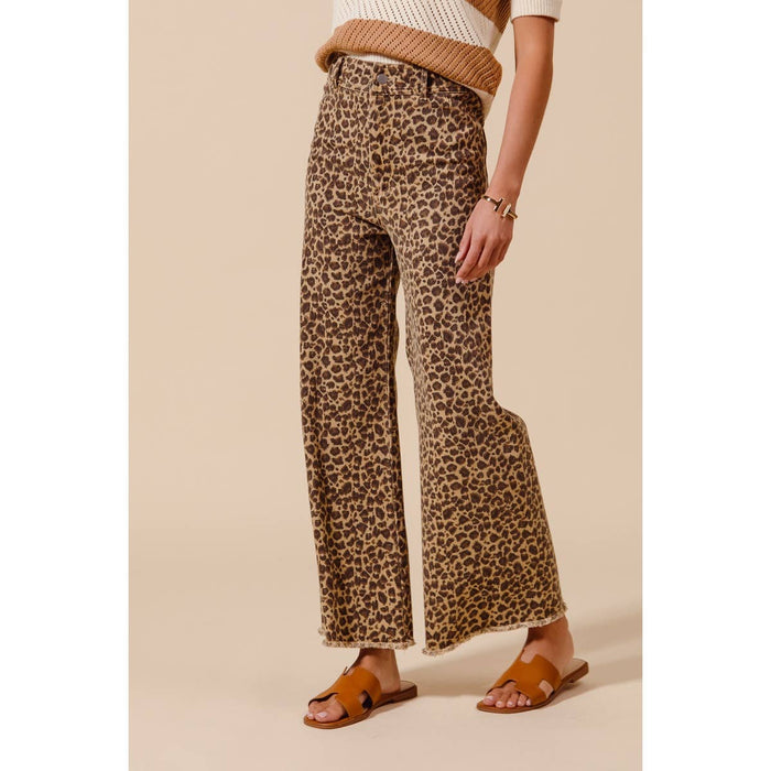 Can’t Be Tamed Mid Rise Leopard Denim Pants