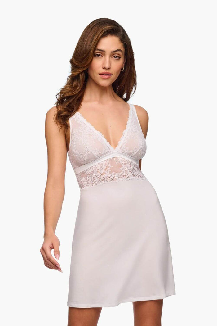 Cosabella Carmela Plunge Chemise in White