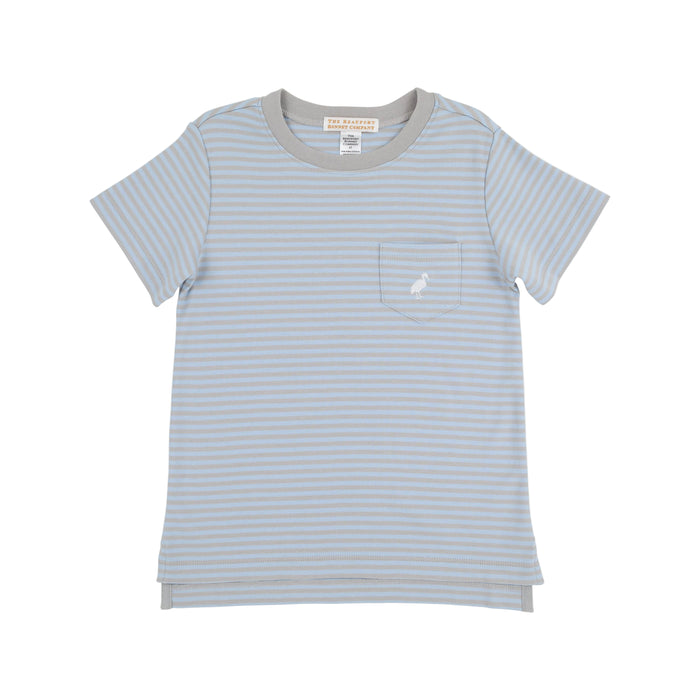 Carter Crewneck - Beale Street Blue and Grantley Gray Stripe/Worth Ave White