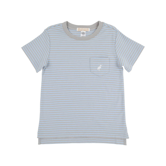 Carter Crewneck - Beale Street Blue and Grantley Gray Stripe/Worth Ave White