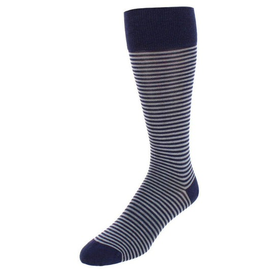 Carvel Striped Pattern Mid-Calf Pima Cotton Socks (1 Pair)