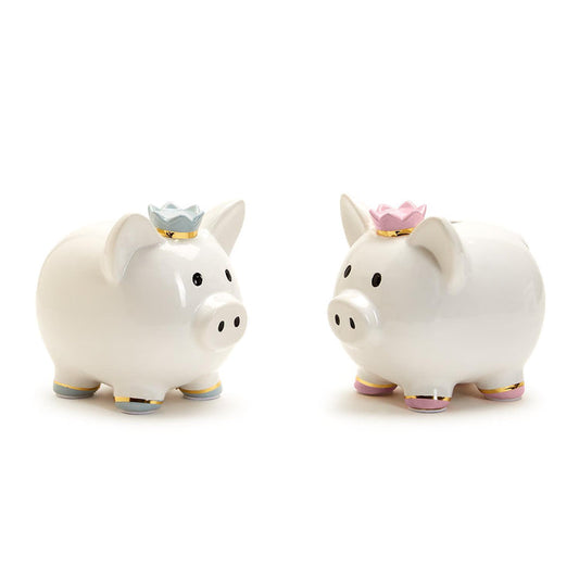 Ceramic Piggy Bank With Crown