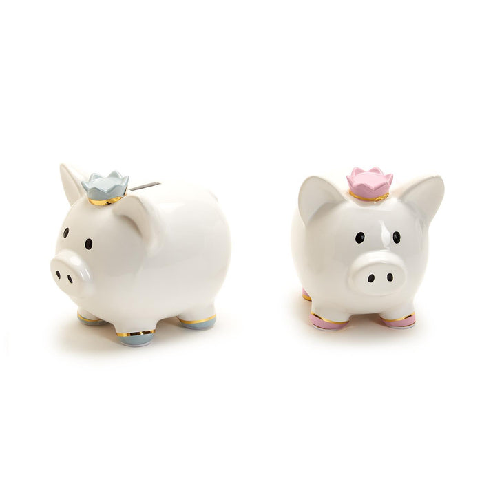 Ceramic Piggy Bank With Crown