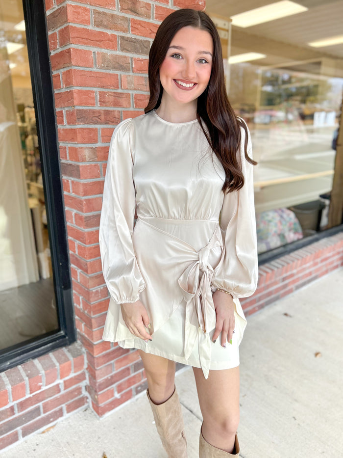 Champagne Dreams Satin Dress