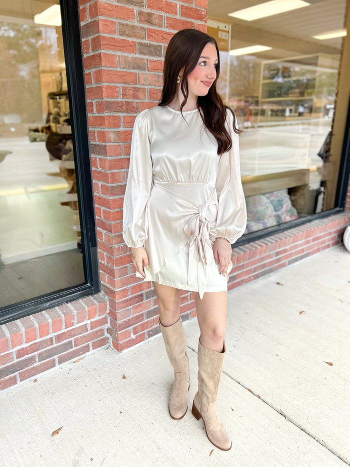 Champagne Dreams Satin Dress