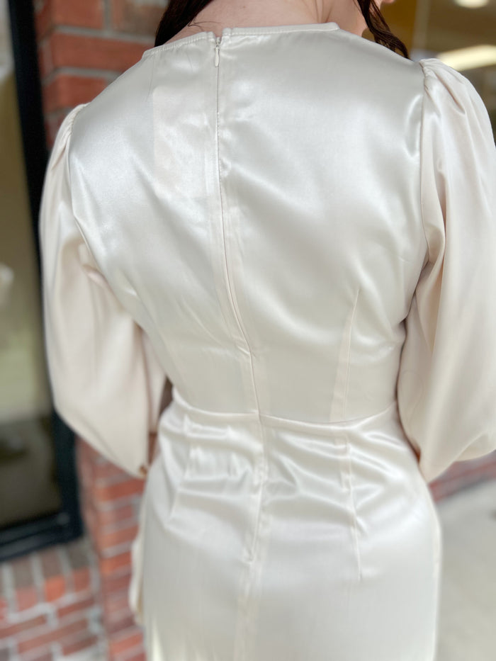 Champagne Dreams Satin Dress
