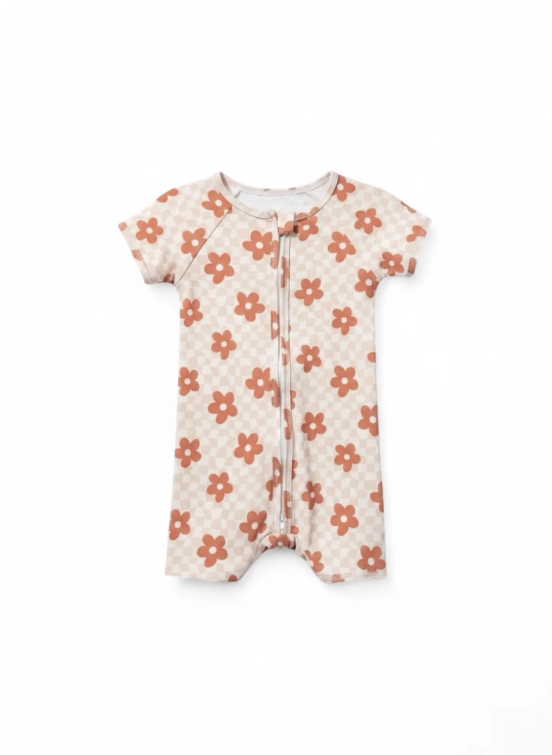 Checkered Flower Bamboo Viscose image 1