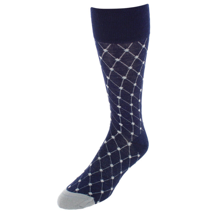 Ciel Diamon Patterned Mid-Calf Merino Wool Socks (1 Pair)