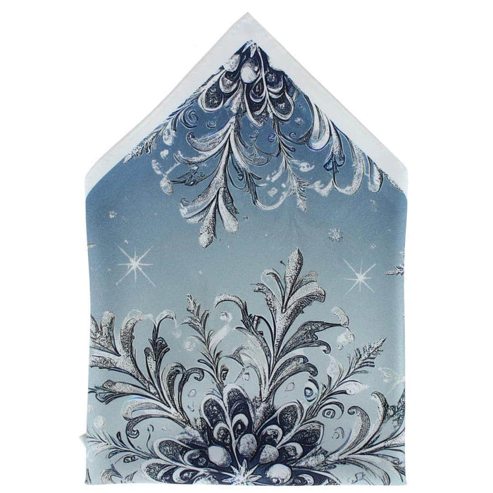 Clarence The Classy Snowflake Silk Holiday 12x12 Pocket Square