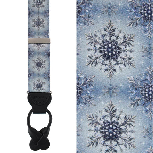 Clarence The Classy Snowflake Silk Holiday Button End Brace