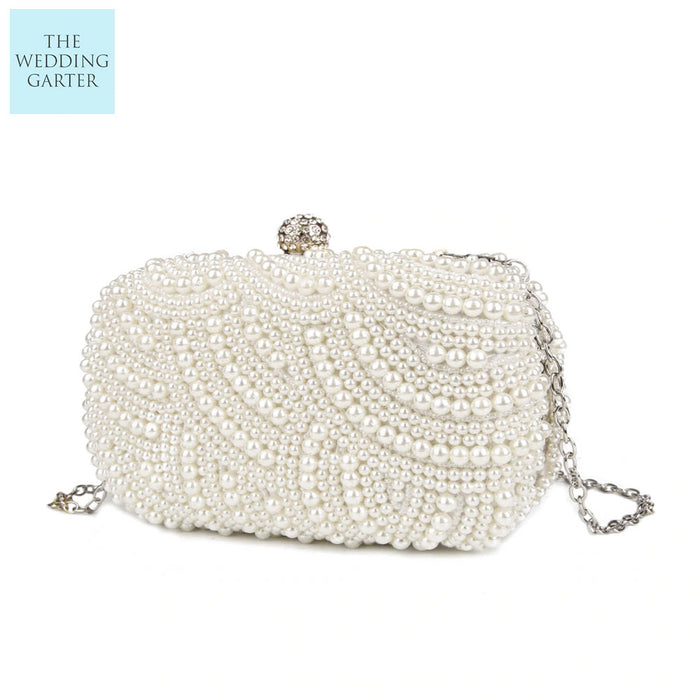 pearl bridal clutch