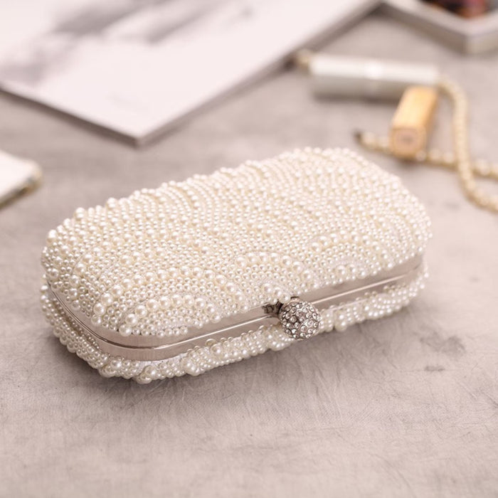 Classic Pearl Beaded Double Sided Evening Clutch - The Wedding Garter