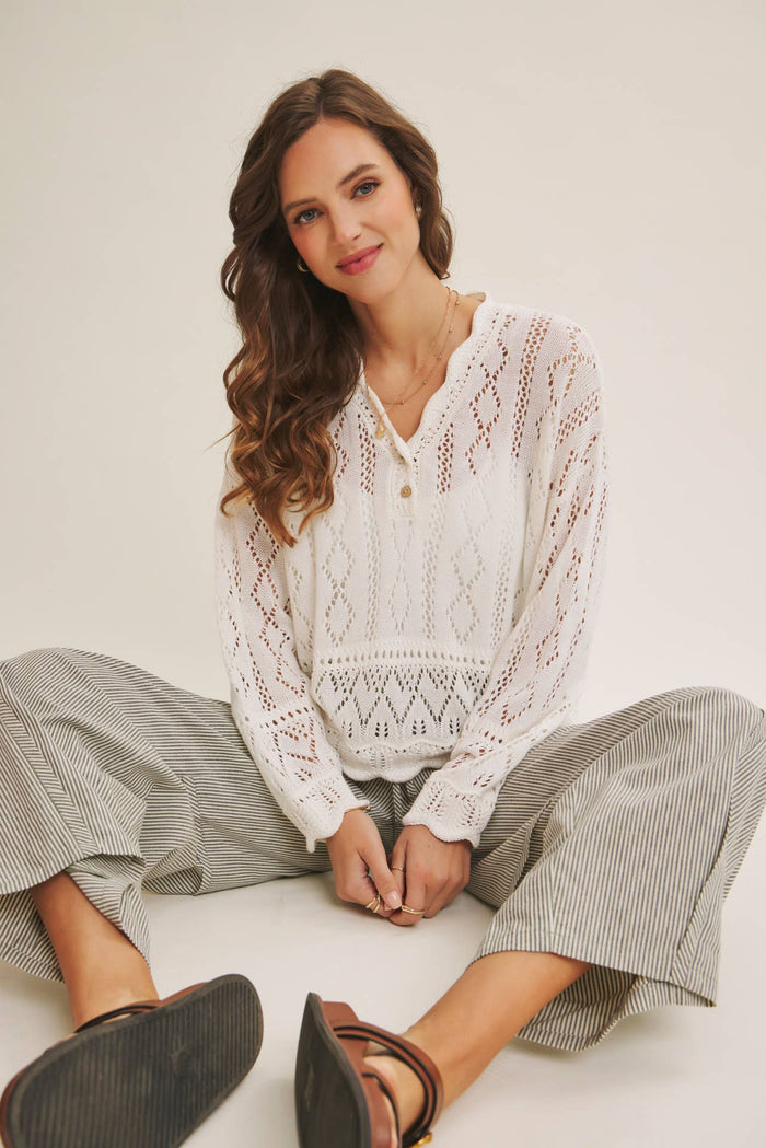 Coastal Wishes White Crochet Top