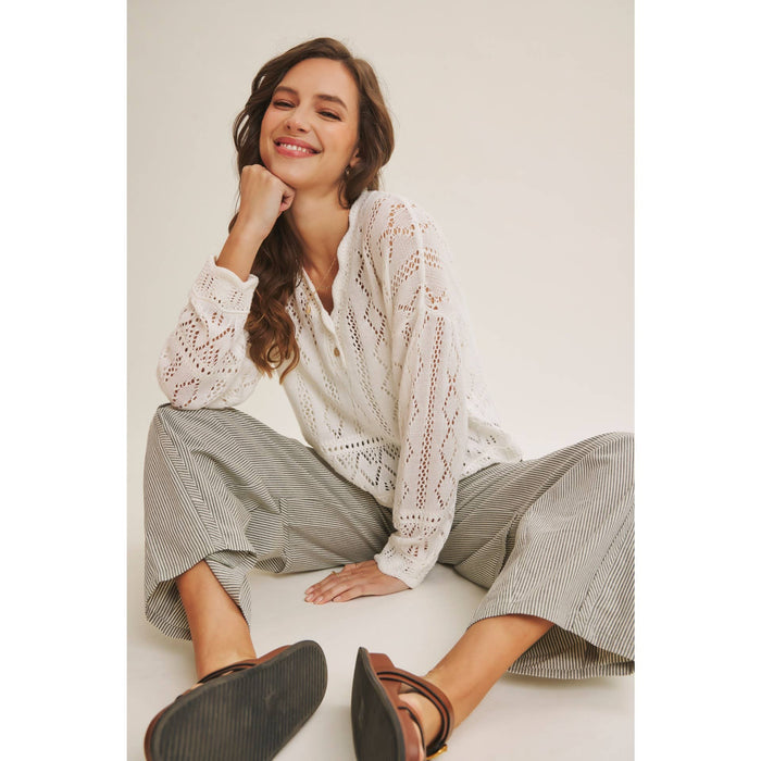 Coastal Wishes White Crochet Top