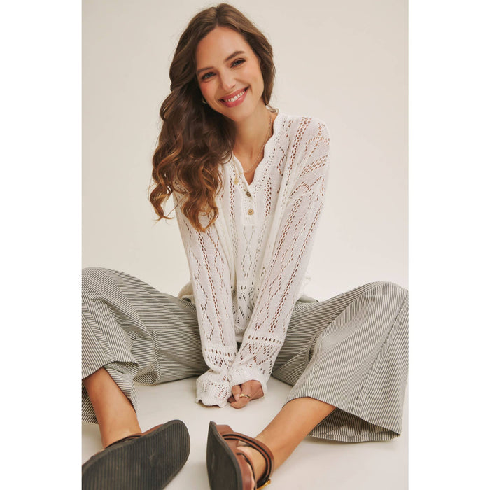 Coastal Wishes White Crochet Top