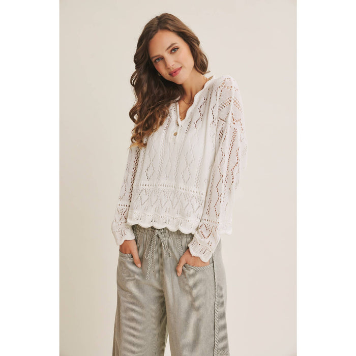 Coastal Wishes White Crochet Top