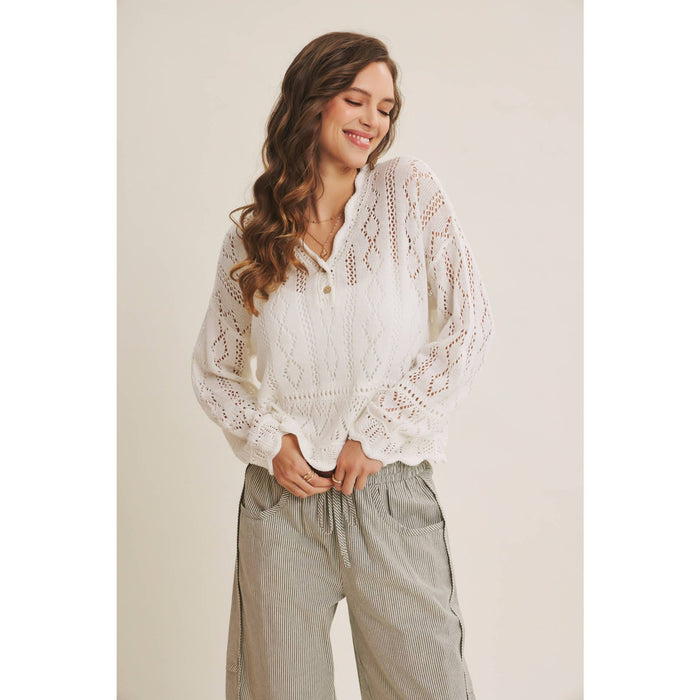 Coastal Wishes White Crochet Top