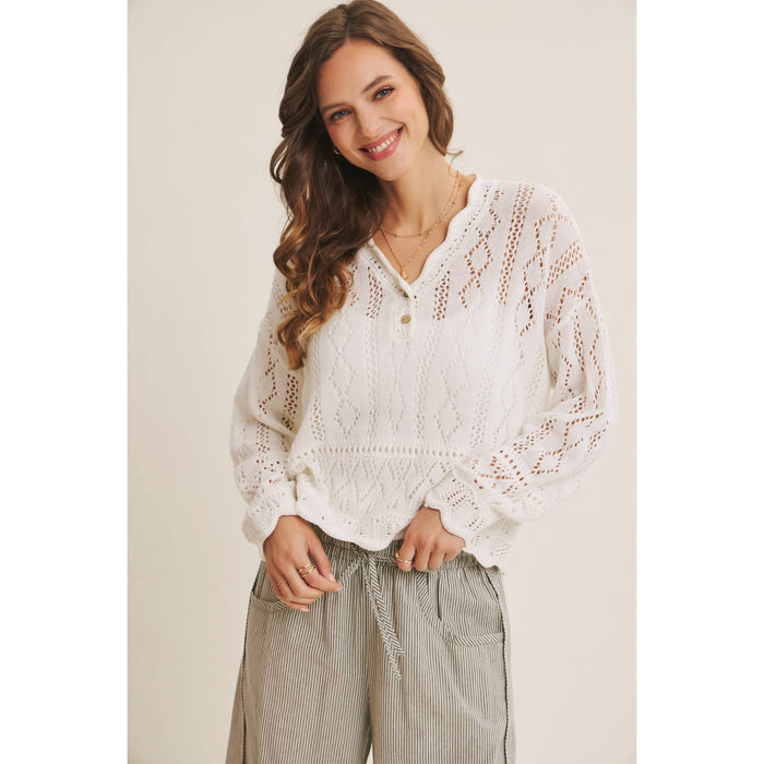 Coastal Wishes White Crochet Top