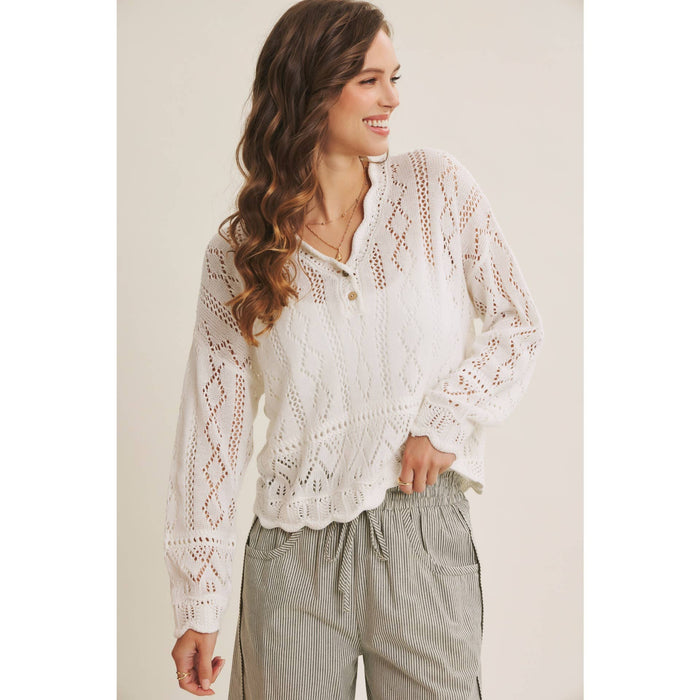 Coastal Wishes White Crochet Top