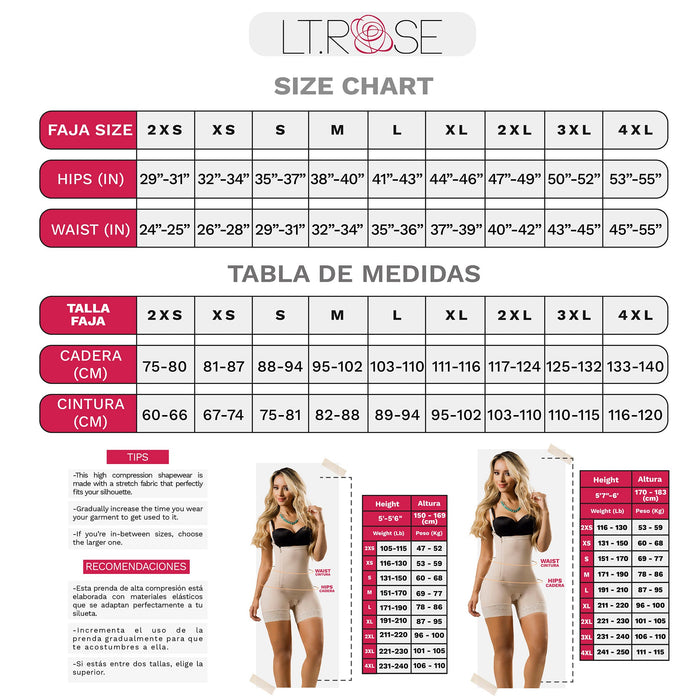LT.Rose 21121 Colombian Butt Lifting Mid Thigh Shapewear Bodysuit - Pal Negocio
